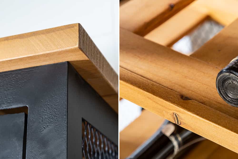 Industrial Weinschrank BODEGA 184cm recyceltes Pinienholz natur Weinregal für 72 Flaschen