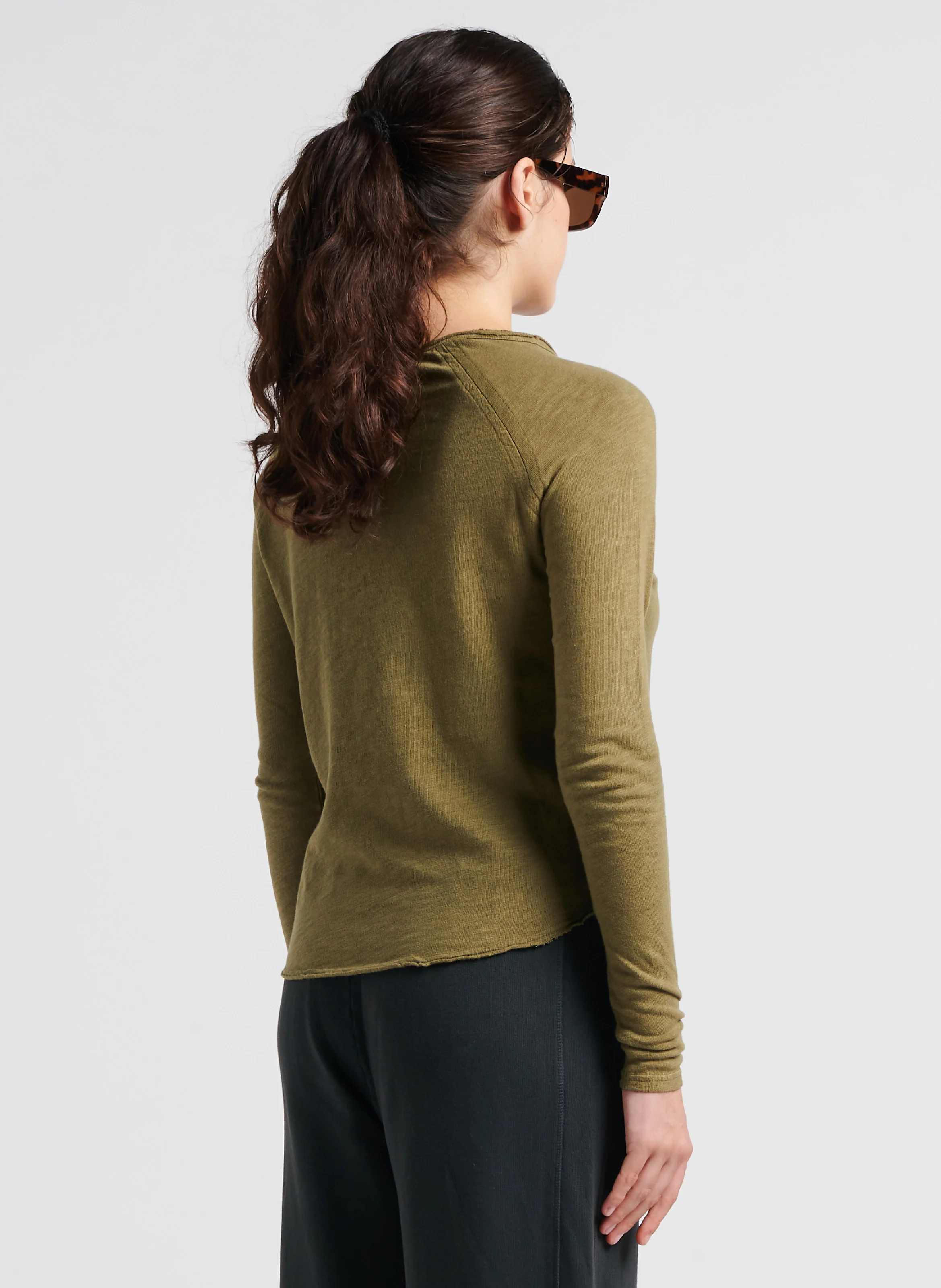 SONOMA - Tee-shirt col rond en coton | Kaki