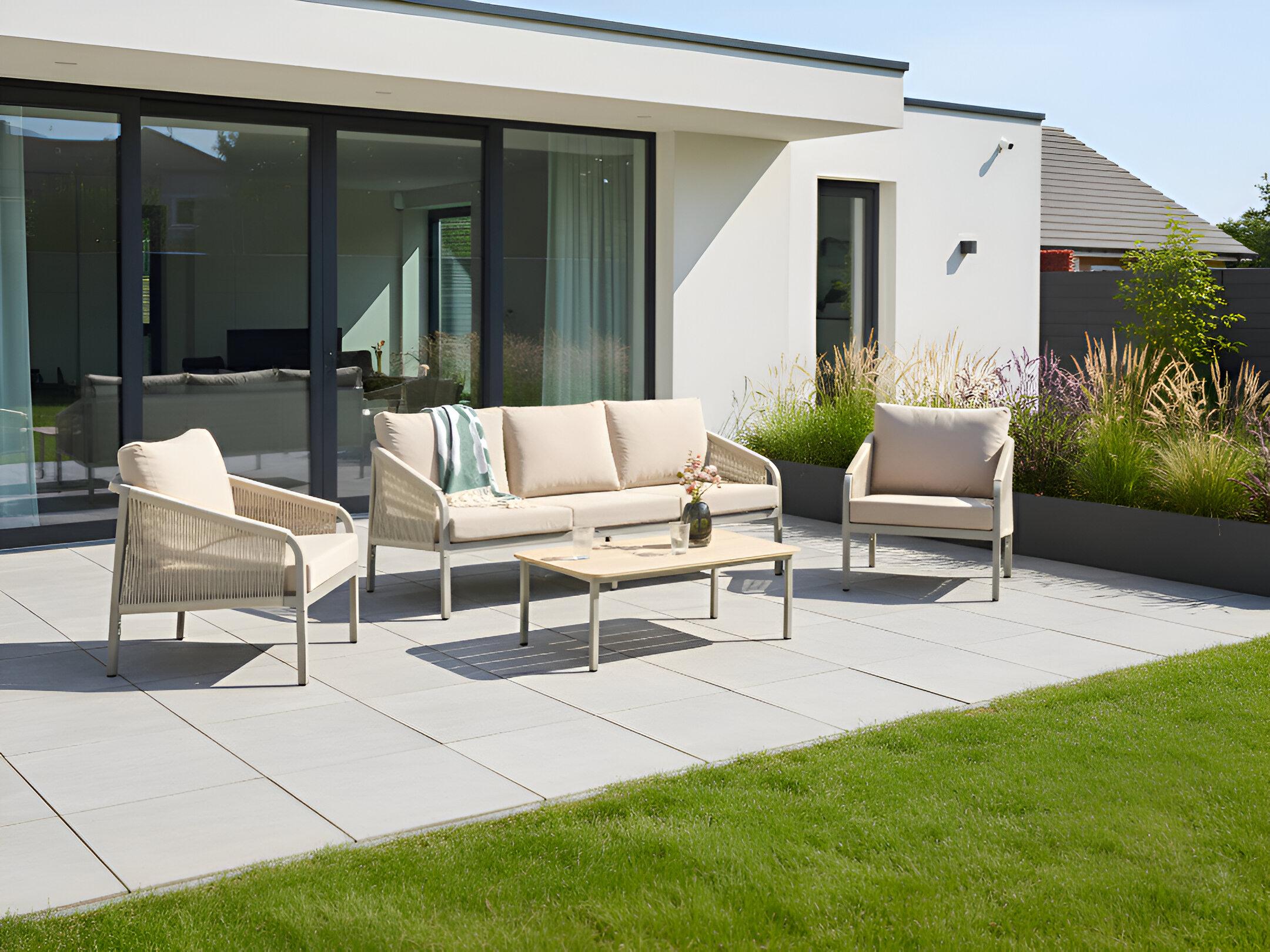 Loungeset met tafel 5-zits MURATO Metaal Beige