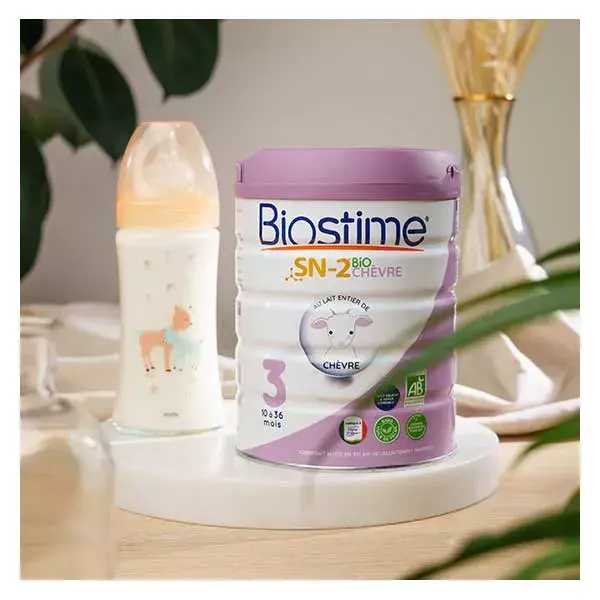 Leite de cabra orgânico para crescimento Biostime, 3ª etapa, 800g