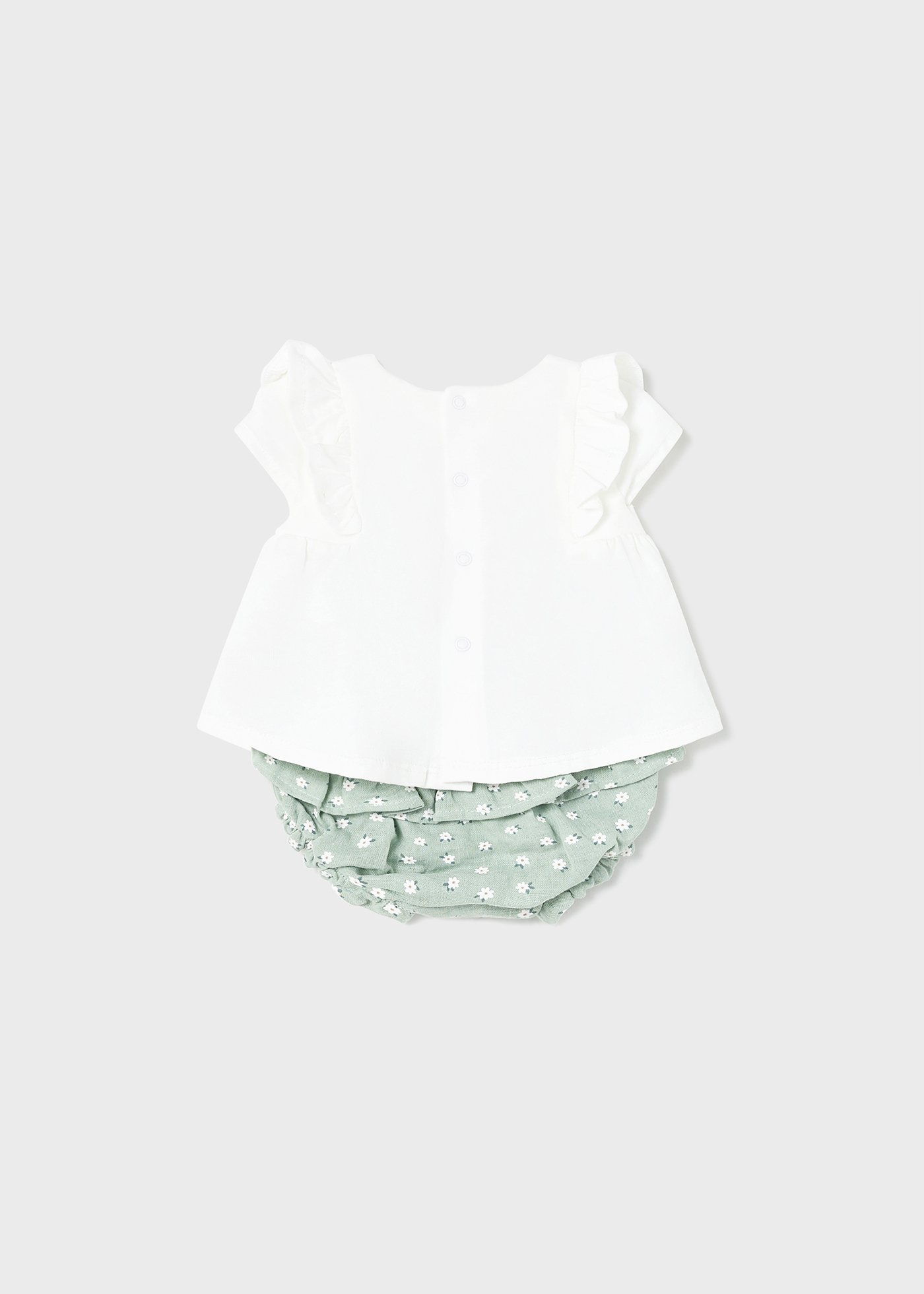 Conjunto de 2 peças em algodão sustentável para recém-nascidos.