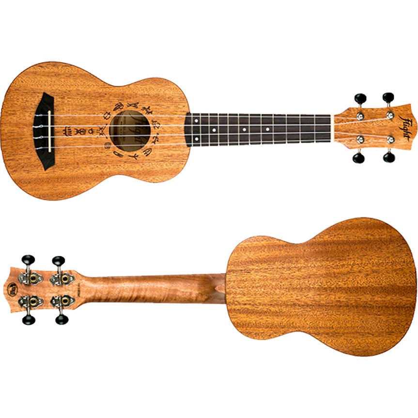 Flight Designer Series DUS371 Mahogany sopraan ukelele met gigbag