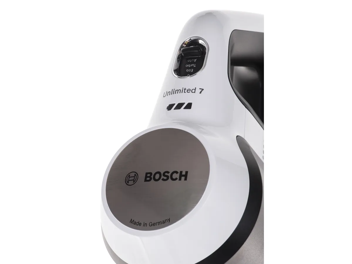 Bosch Unlimited 7 BBS711W - Støvsuger - pind/håndholdt (2-i-1) - uden pose - ledningsfri - hvid inkluderet oplader