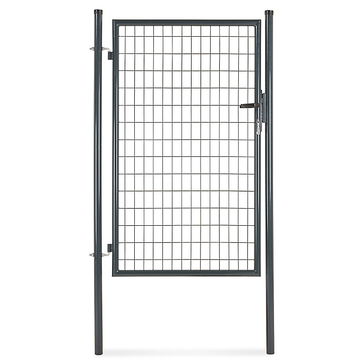 Portillon pour clôture grillagée à poteaux ronds gris 100 x h.150 cm