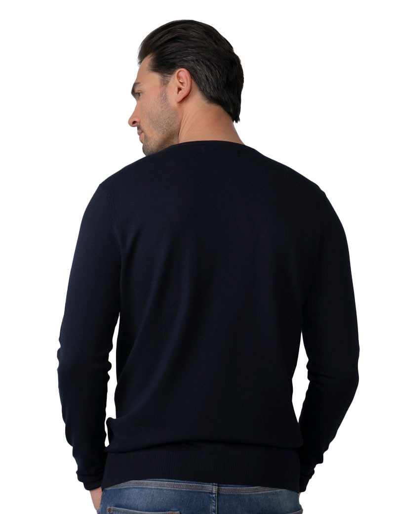 PETROL IND PULL HOMME EN MAILLE COL ROND MIDNIGHT NAVY