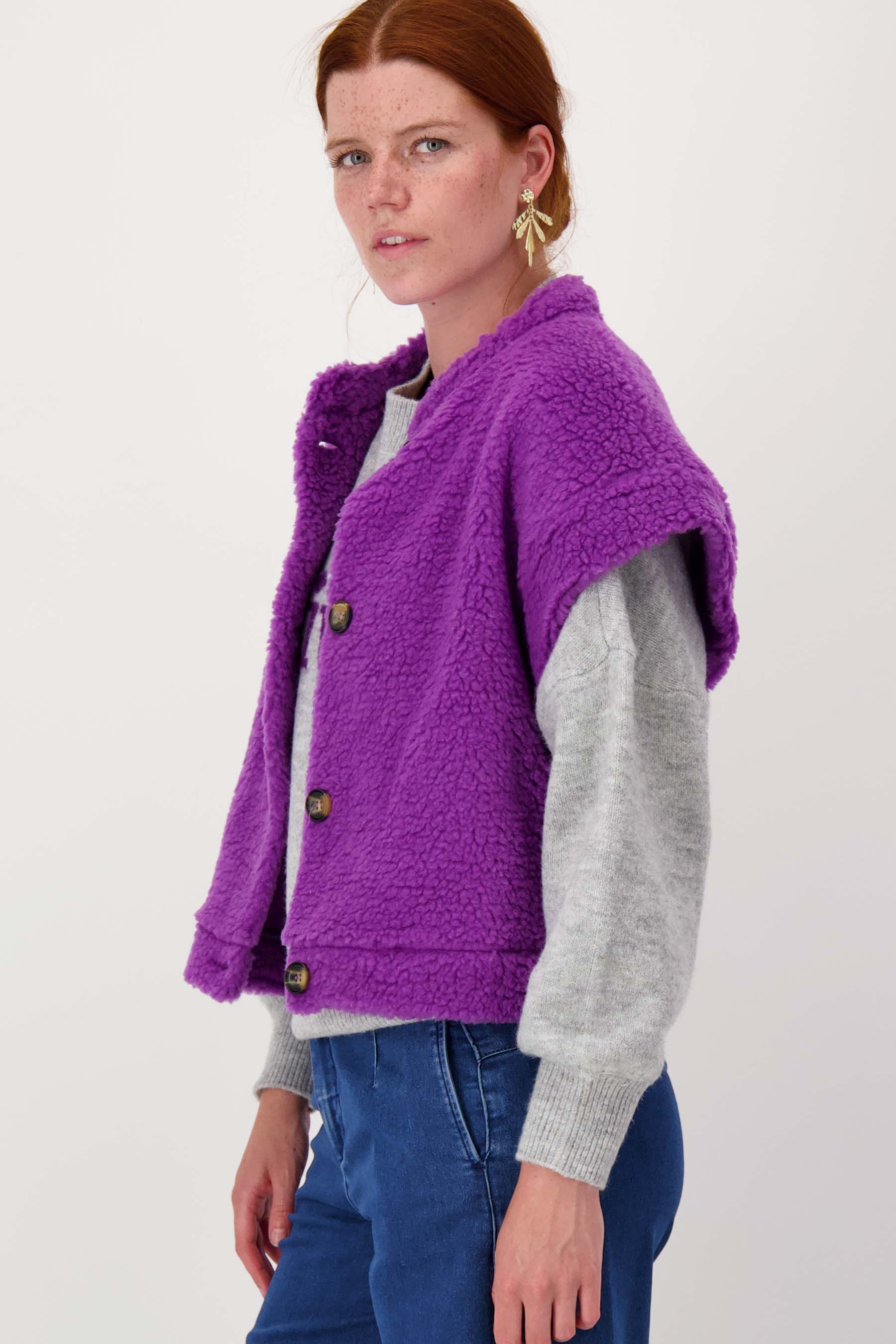 teddy gilet kort