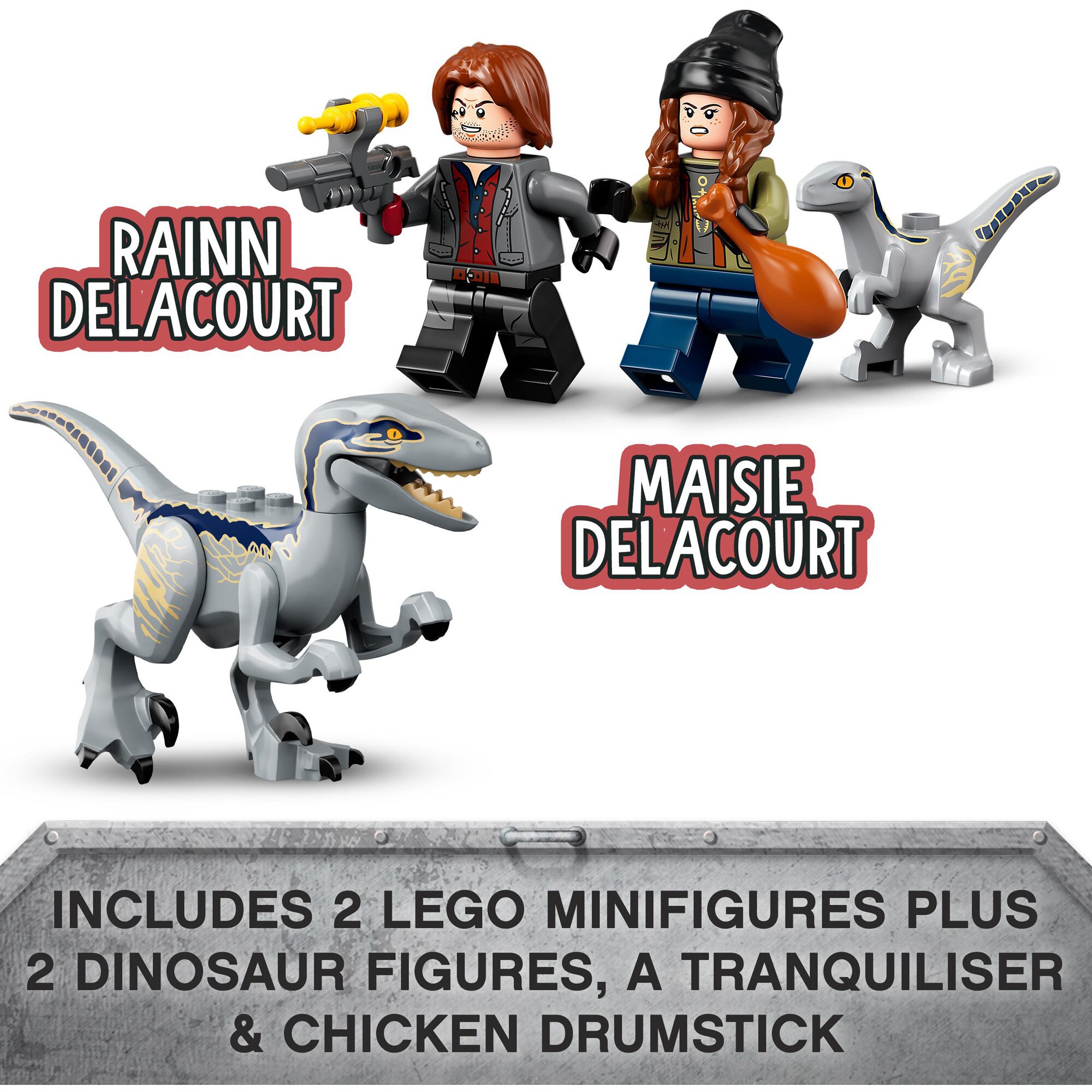 LEGO Konstruktionsspielzeug Jurassic World Blue & Beta in der Velociraptor-Falle