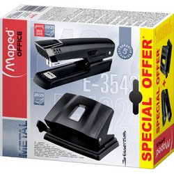 Set d'agrafeuse & de perforateur Essentials, noir
