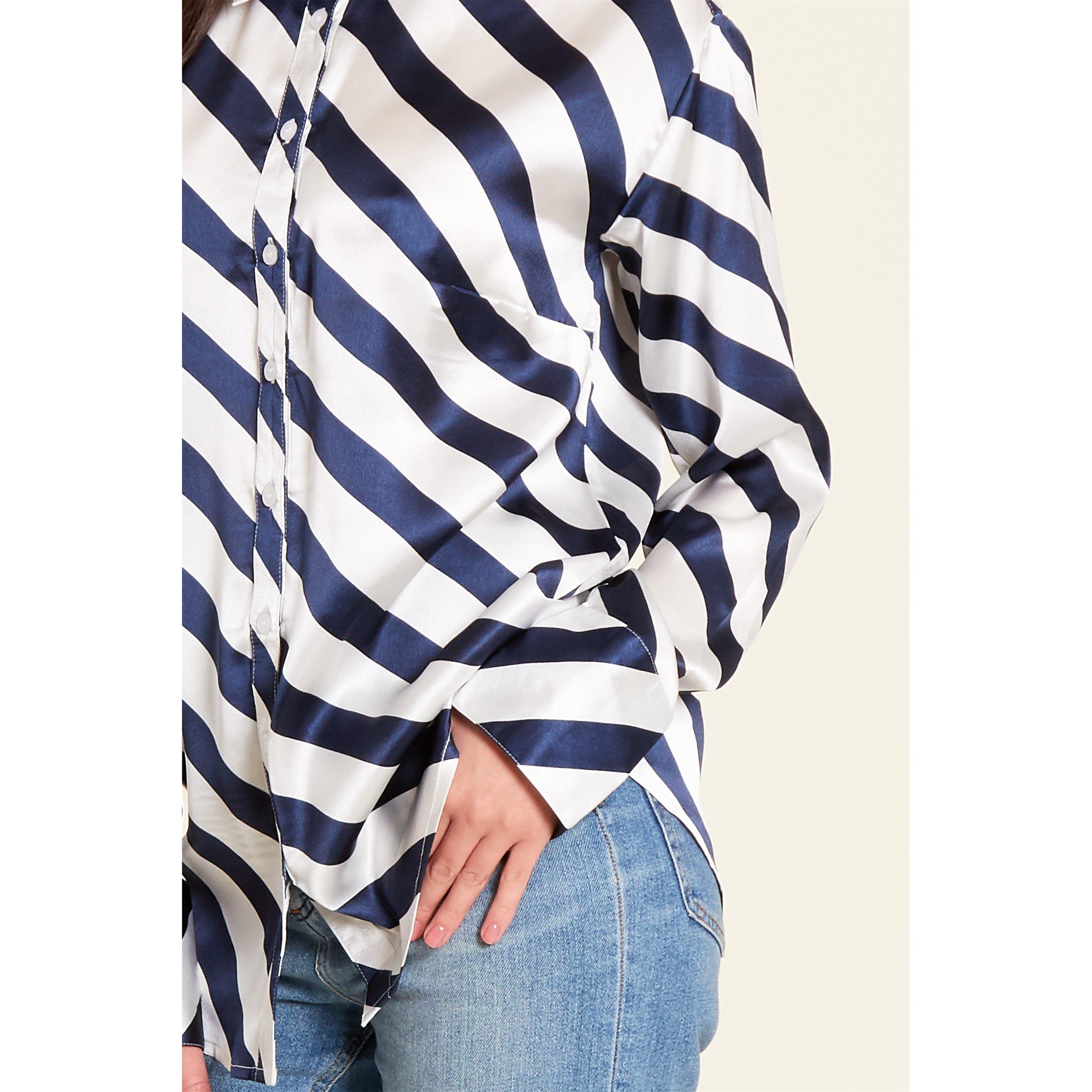 Be You Stripe Satin Shirt