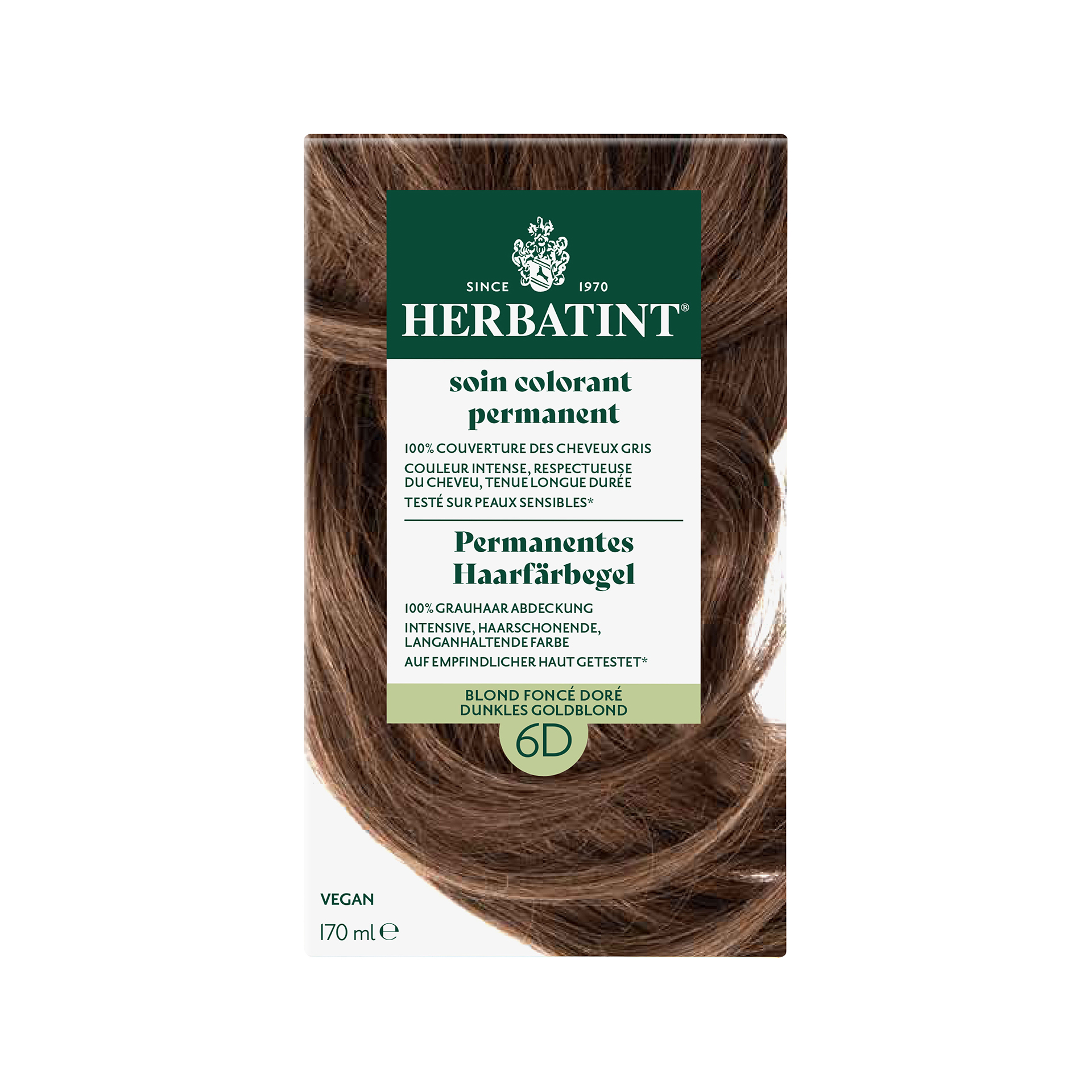 HERBATINT Haarfärbegel<br>170 ml, Flasche, Gel, 6D Dunkles Goldblond