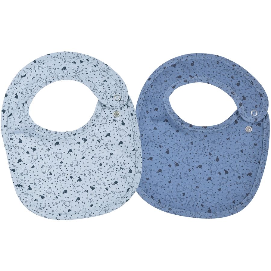 WÖRNER SÜDFROTTIER Druckknopflatz Wal blau 2er Set 22 x 29 cm