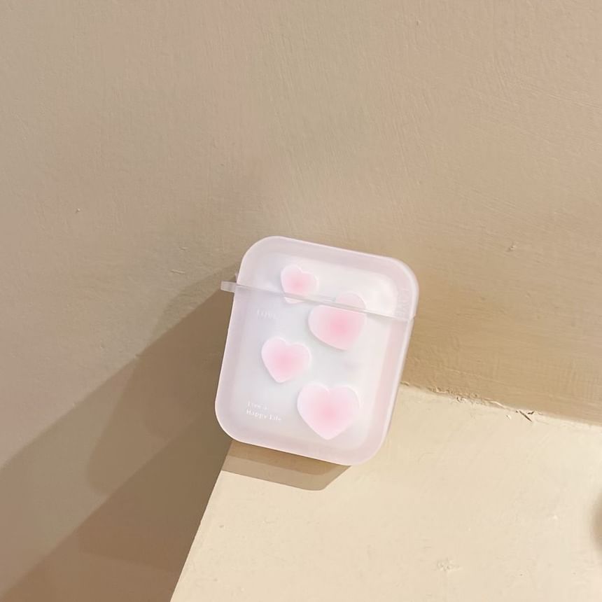 Galeon - Transparante AirPods-hoes met hartjesprint