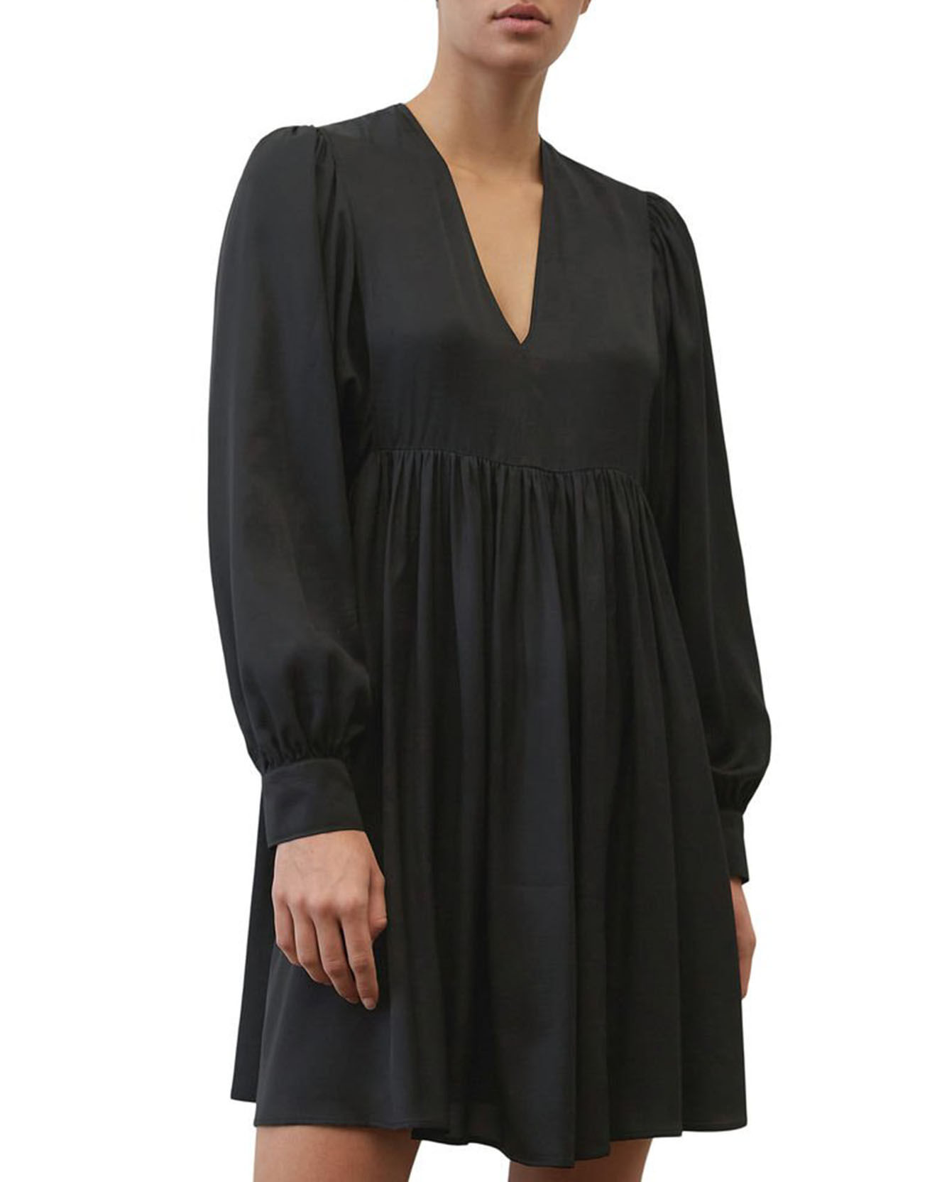 Marc O'Polo Robe midi col V noir