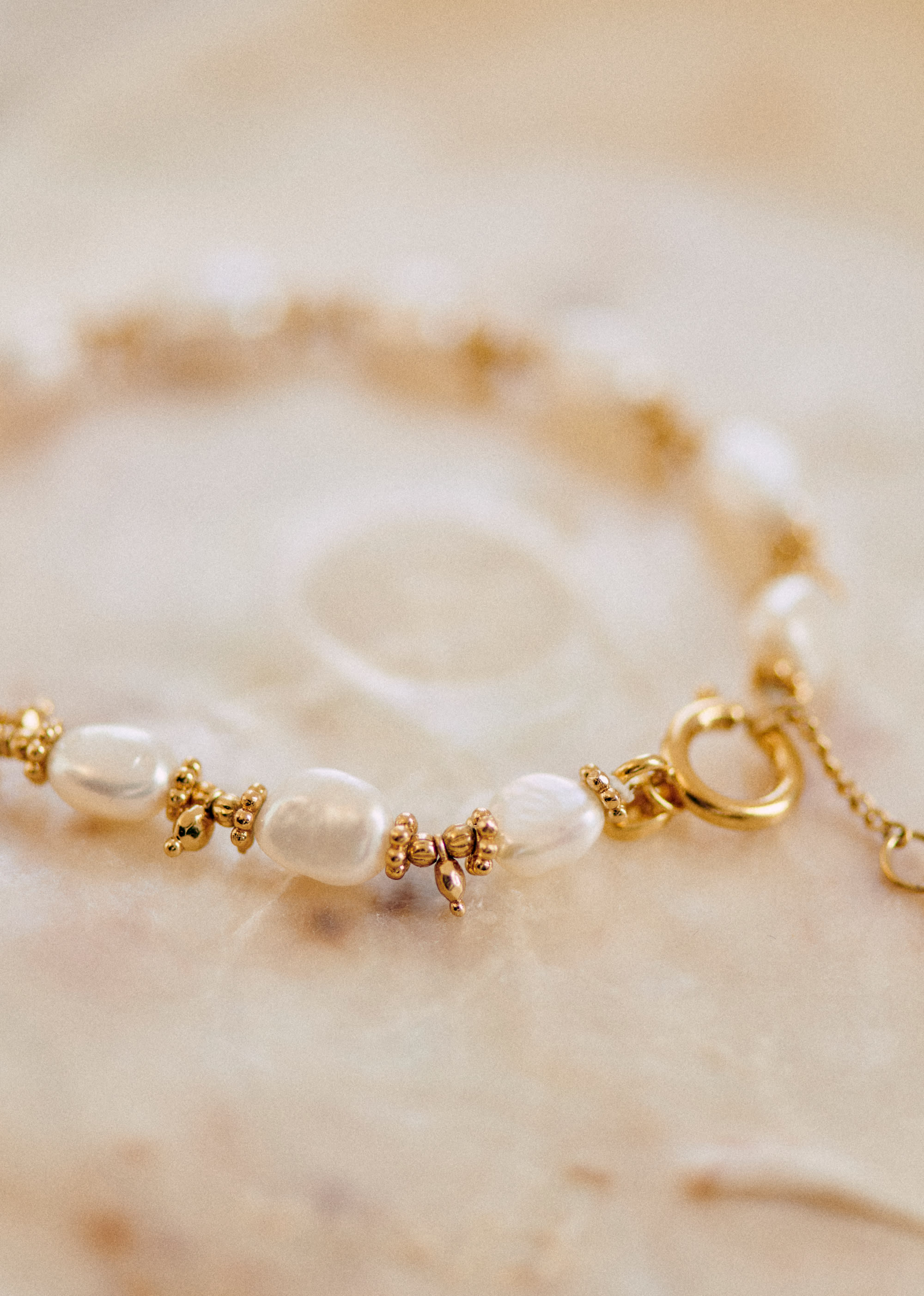 Bracelet de cheville Milo - Nacre doré - E-SHOP/BIJOUX Bracelets & Bagues 5905861