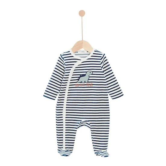 Dino d'Automne Pyjama   Stripe Pheasant Écru/Bleu        de               Marèse