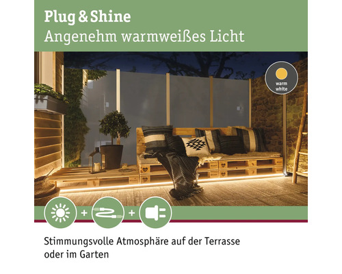 Paulmann Plug & Shine LED strip Neon flexibel IP67 2500 lm 3000 K 230/24V 5 m