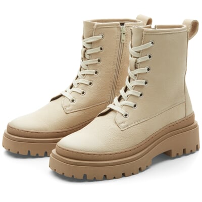 Damen-Schnürstiefelette, Beige