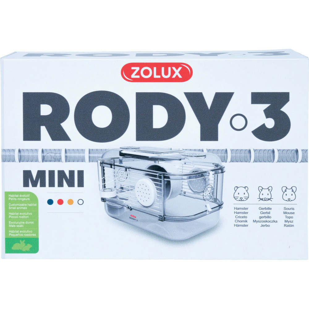 Cage mini rody3 couleur blanche taille 33 x 21 x 18 cm h pour rongeur