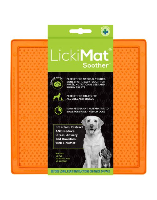 Lickimat Soother Original - Slowfeeder Voermat Oranje - Hondenvoerbak