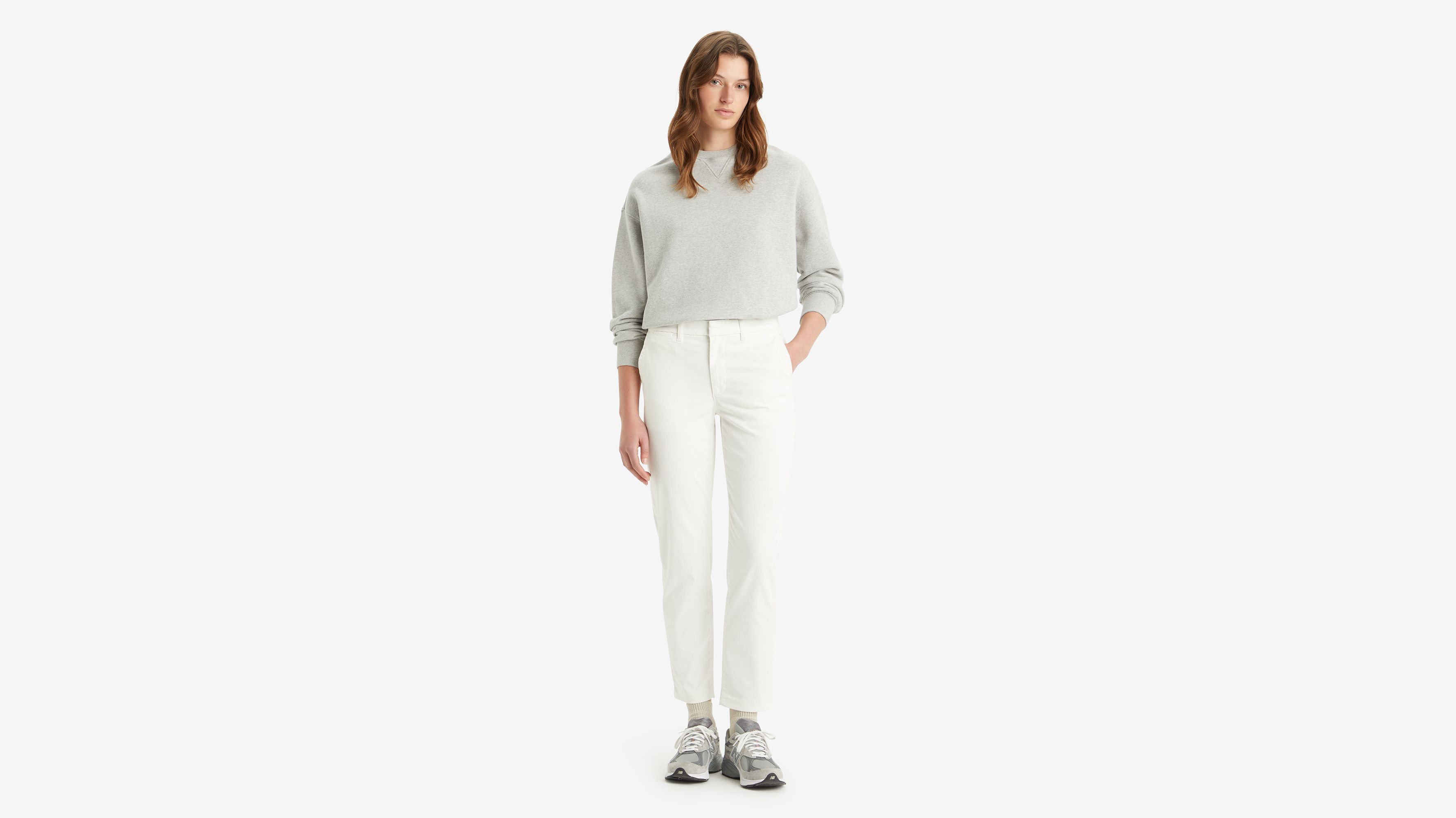 Pantalon Chino essentiel - Lse Egret - Blanc