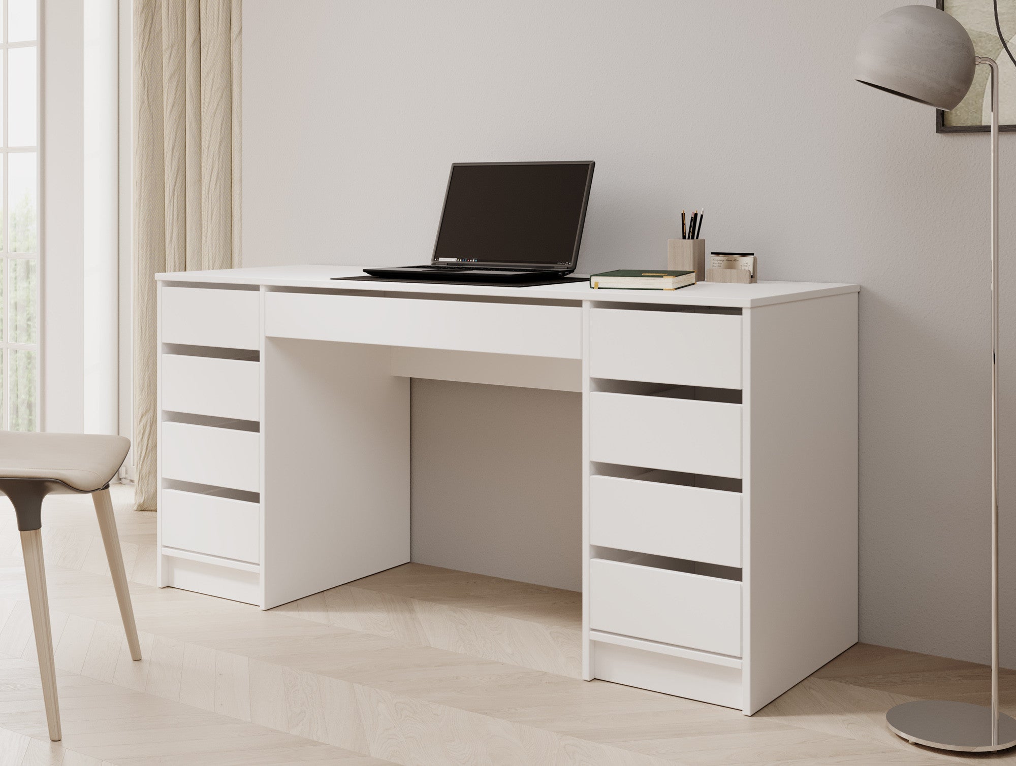 Avio 2 - Bureau - Wit - 154x55 cm