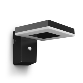 Philips solar wandlamp Zonal zwart met bewegingssensor