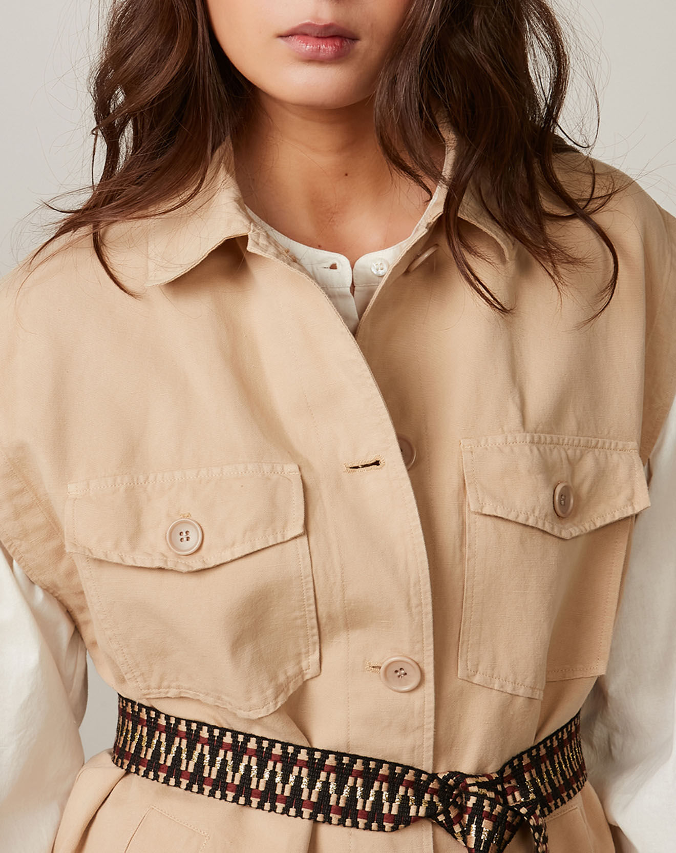 Hartford Veste en Coton & Lin Vic ginger