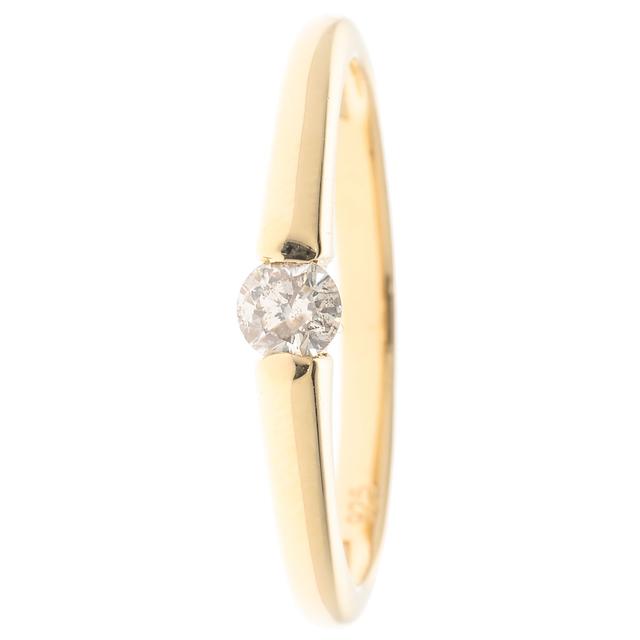 Solitär-Ring, Brillant, 0,15 ct., Silber 925 poliert