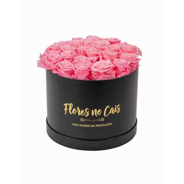Flores no Cais Caixa de Rosas Cor-de-Rosa Preservadas (Preta, Excellent)