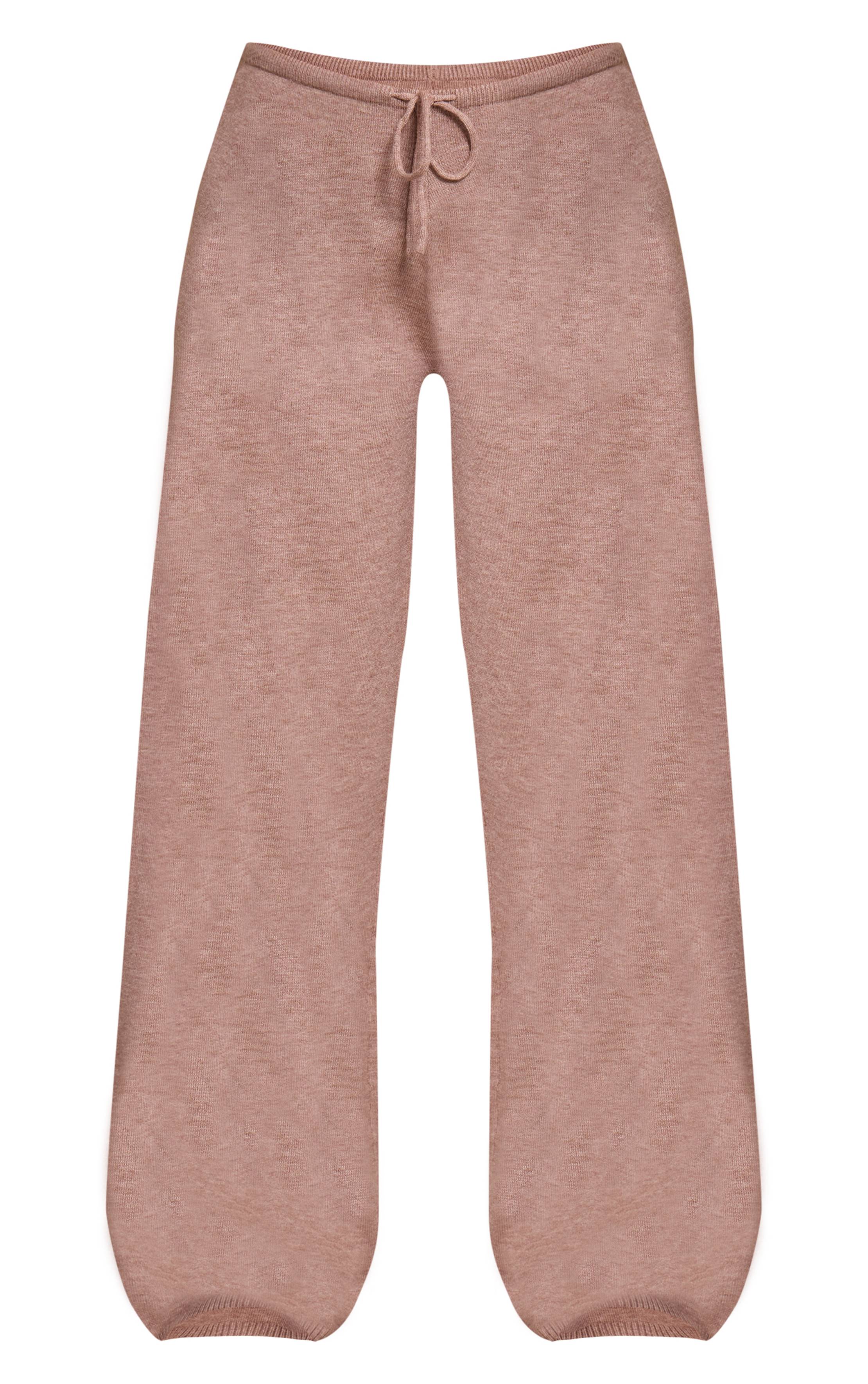 Taupe Pantalon Large En Maille Petite