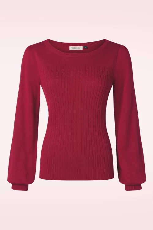 Banned Retro Una jumper in bordeauxrood