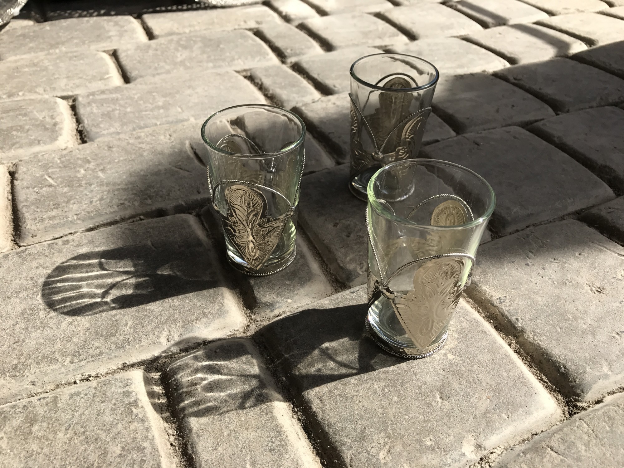 Teeglas Tokyo mit Metallbehälter, transparent, Ø 5 cm, H 8,5 cm zu 5,80