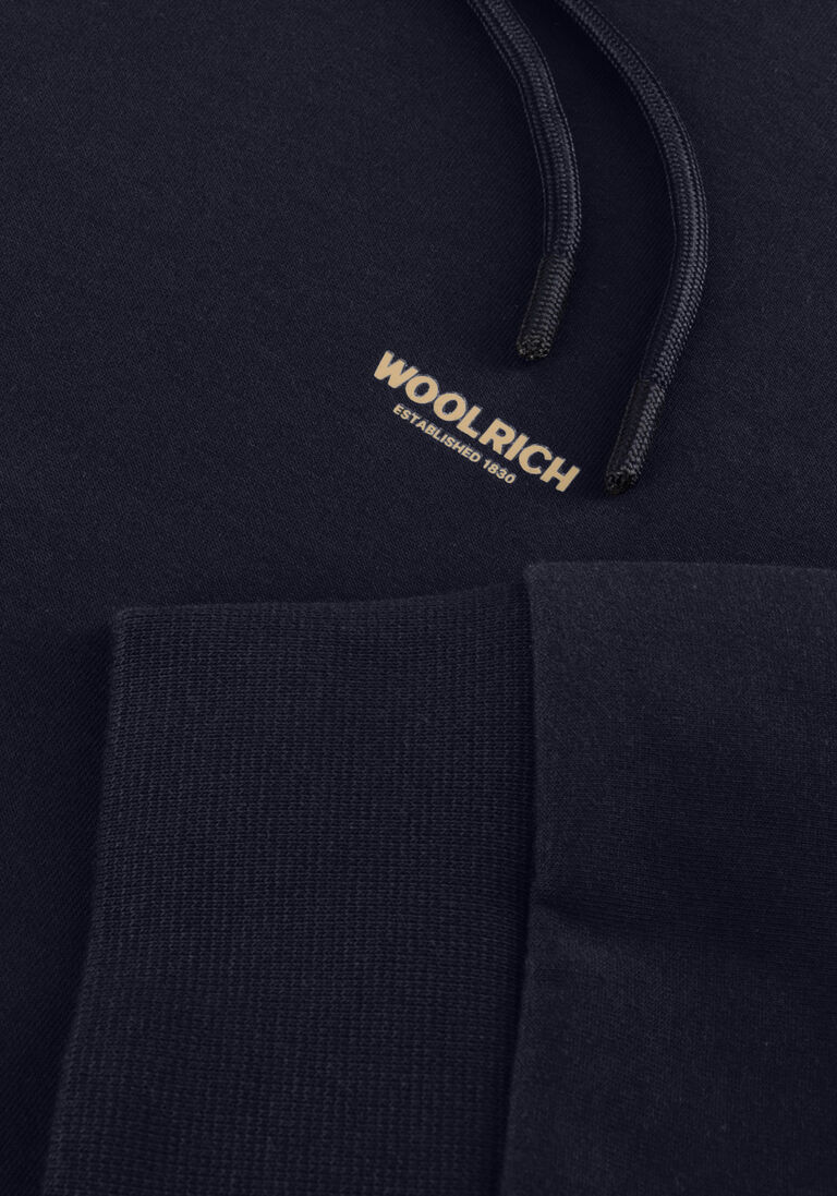 donkerblauwe woolrich trui logo interlock hoodie