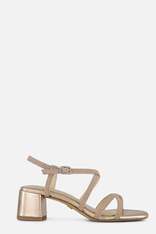 Tamaris Sandalen met hak goud Textiel