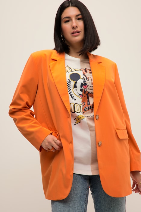 Oversized-Blazer, Revers, Langarm