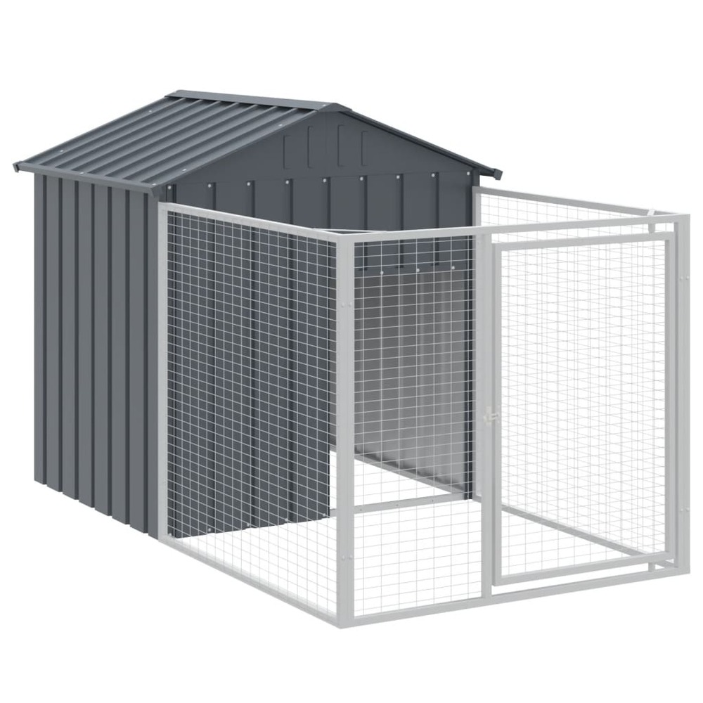 Niche pour chien avec cour anthracite 117x201x123 cm