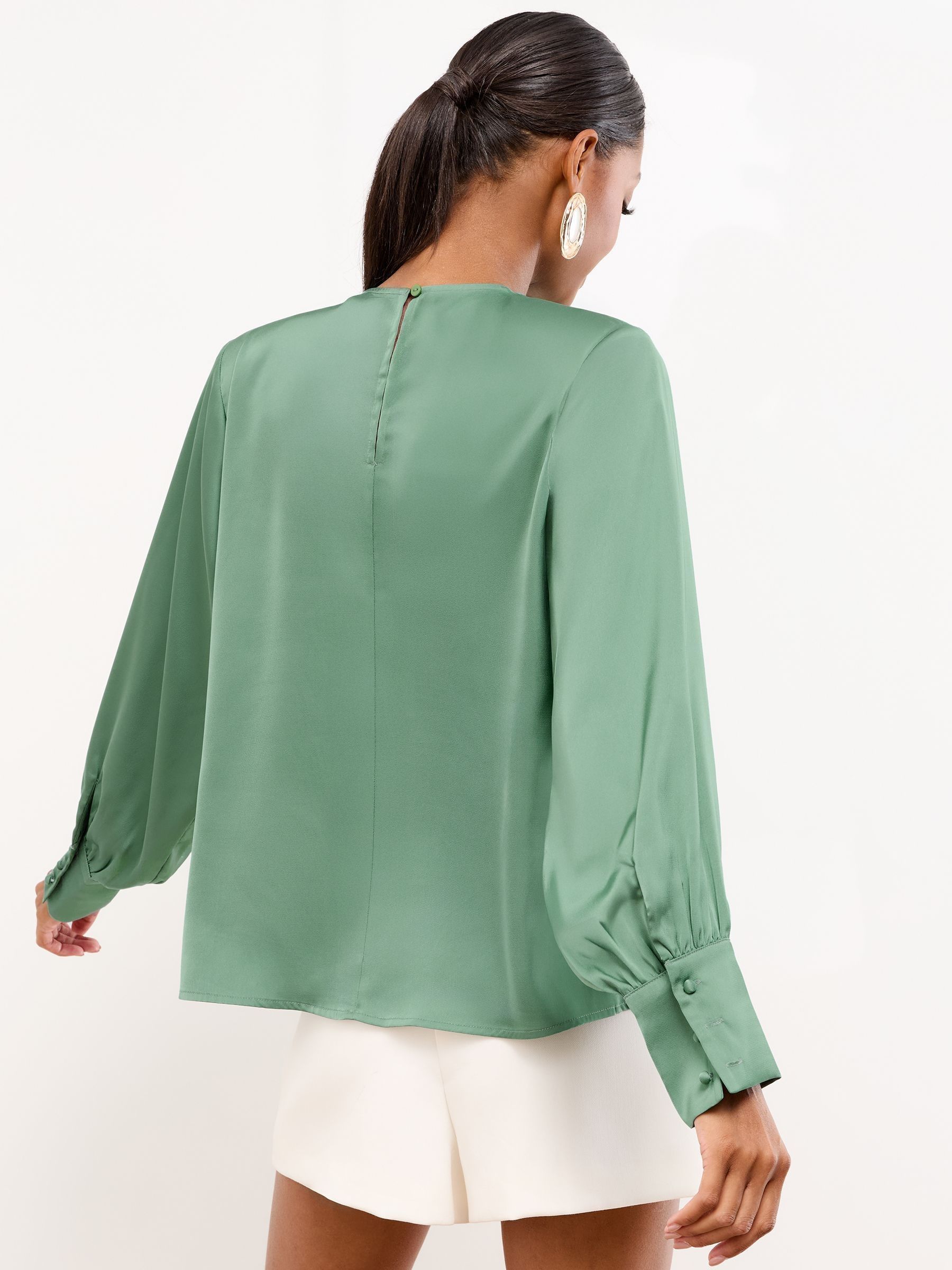 Groen knoopdetail - Lipsy - Satijnen blouse