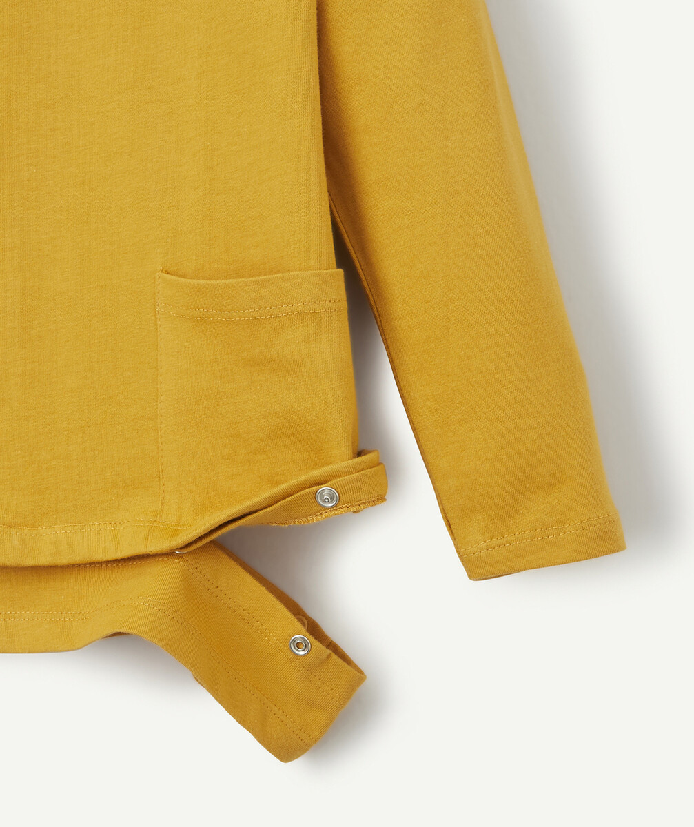 LE T-SHIRT ÉVOLUTIF MANCHES LONGUES JAUNE EN COTON PIMA