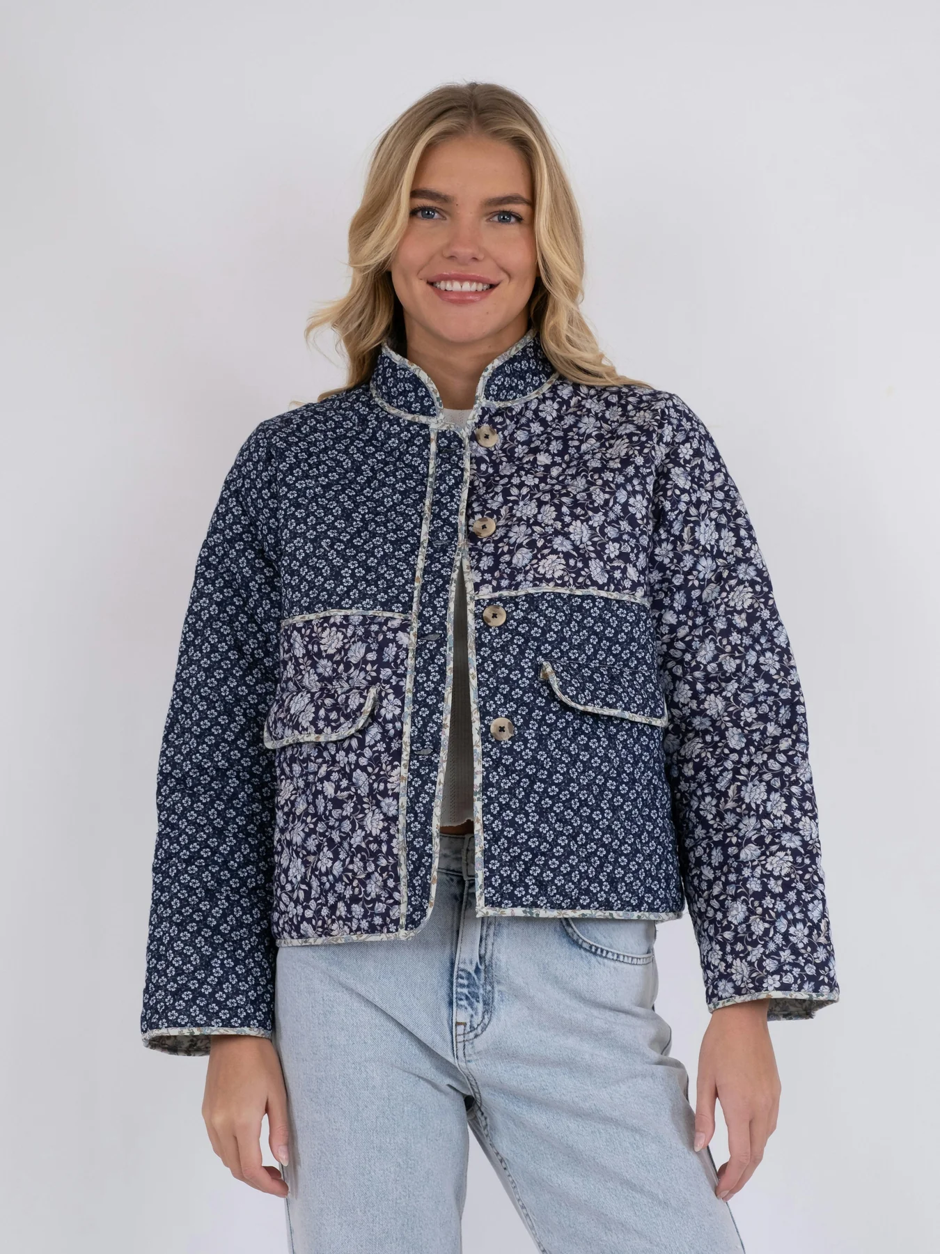 Neo Noir Kamil Quilt Combination Jacket