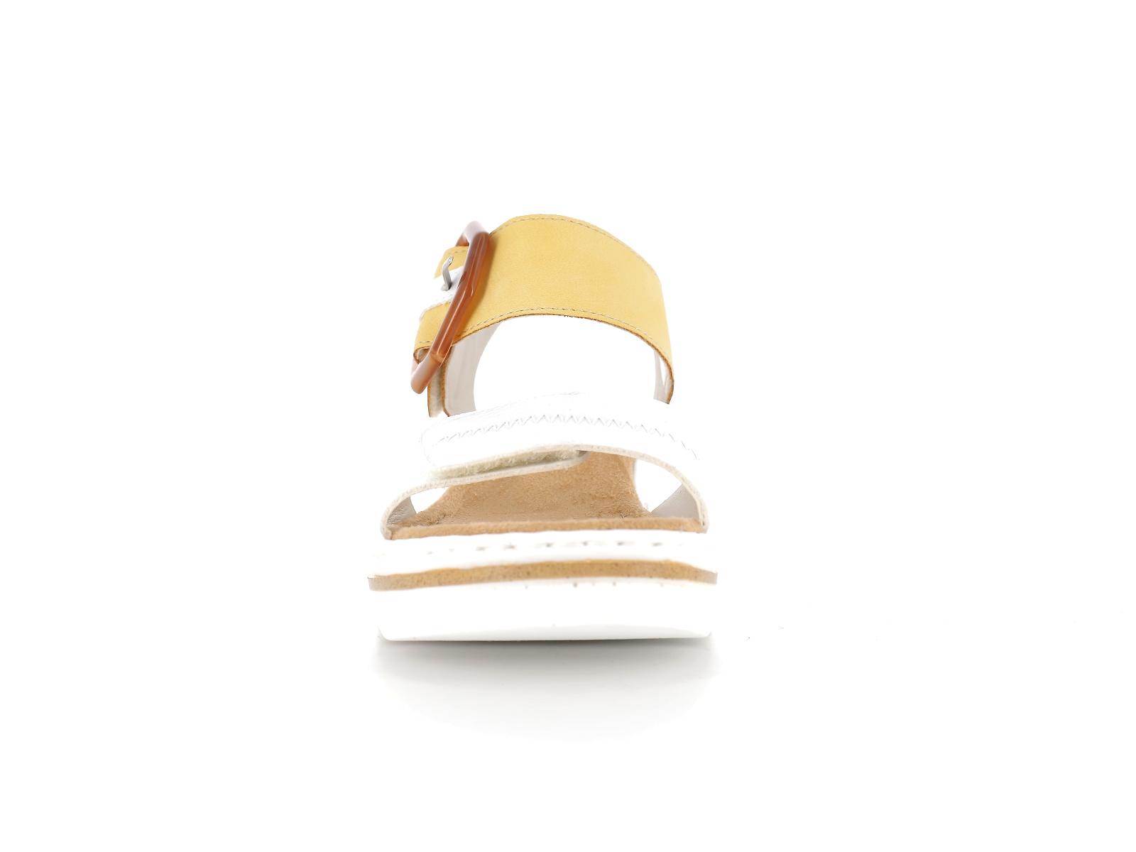 Rieker-67476 Synthétique Blanc-Jaune
