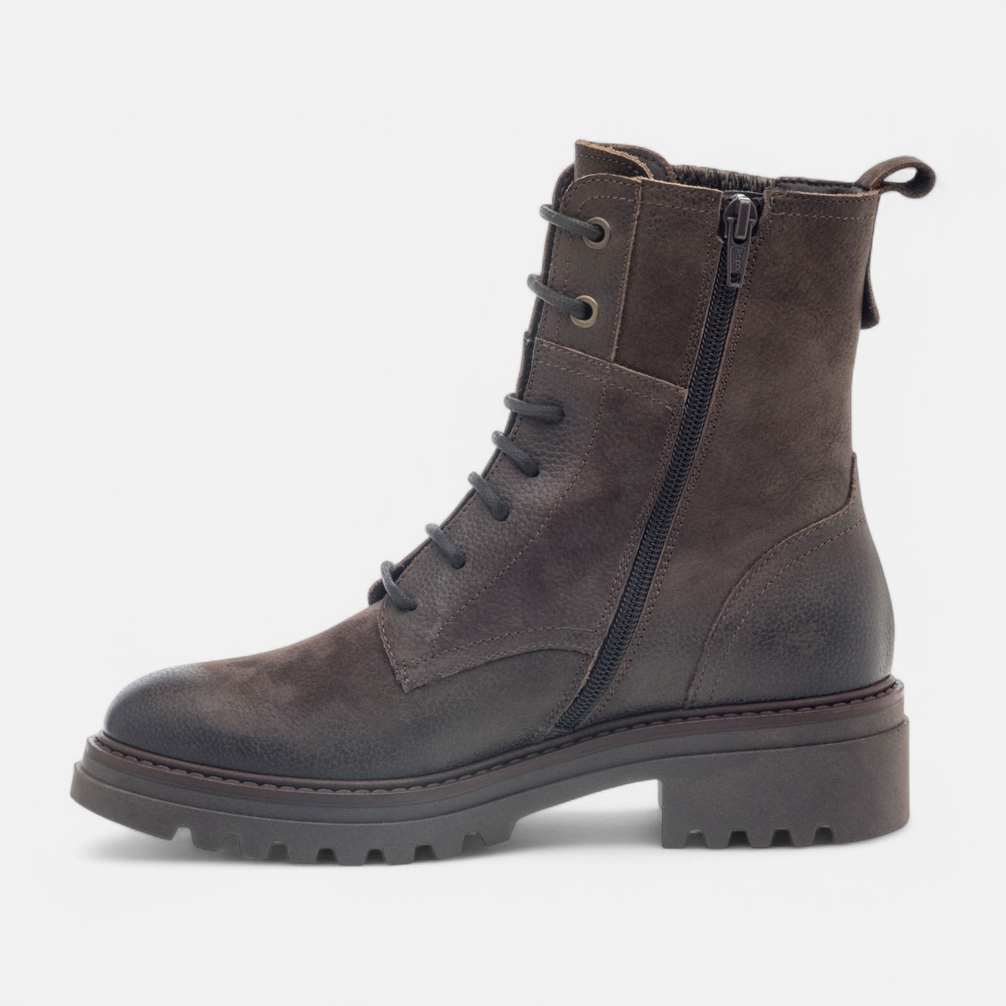 Bottines à lacets Femme en cuir marron