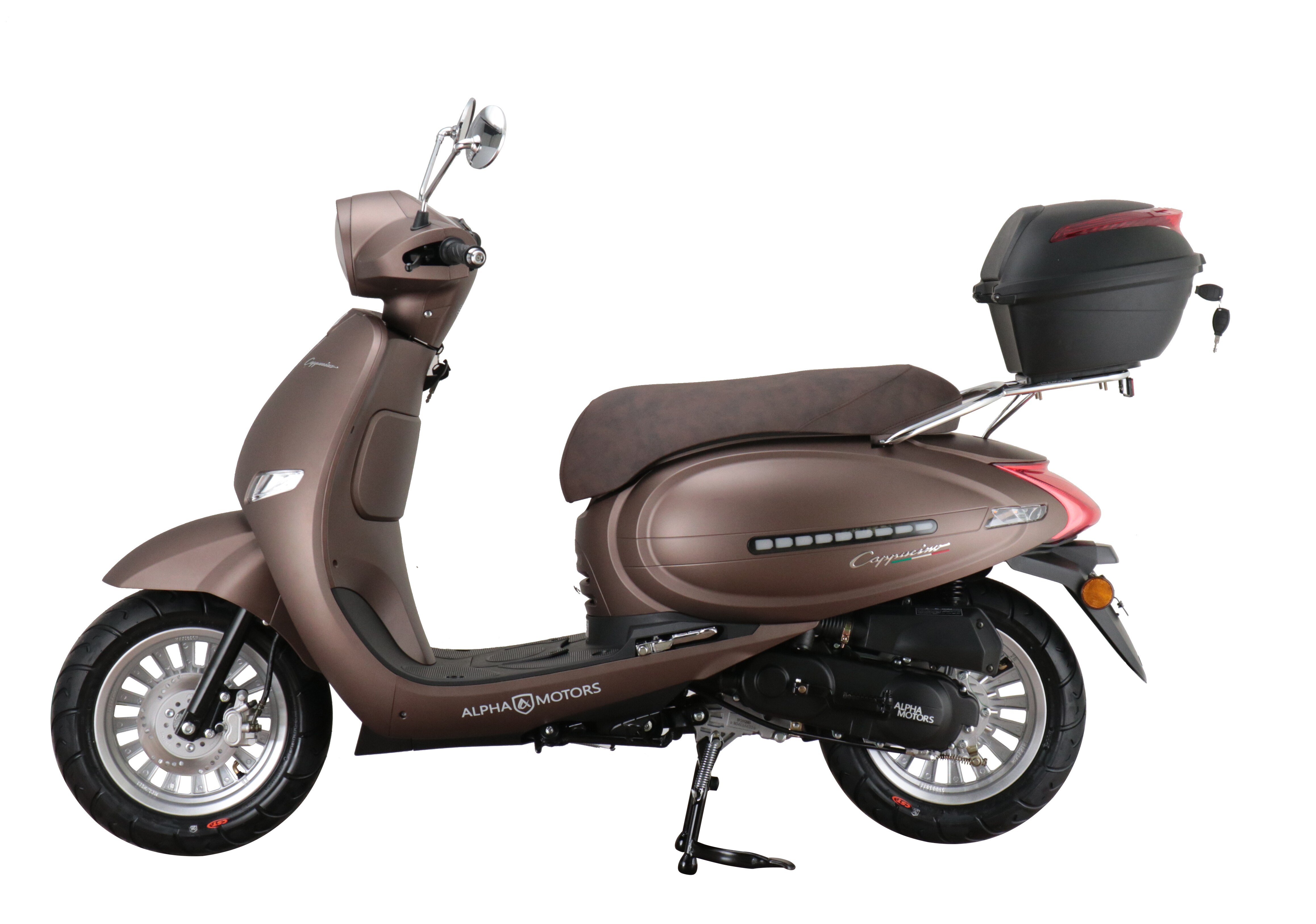 Alpha Motors Motorroller Cappucino 125 ccm 85 km/h EURO 5 mattbraun inkl. Topcase