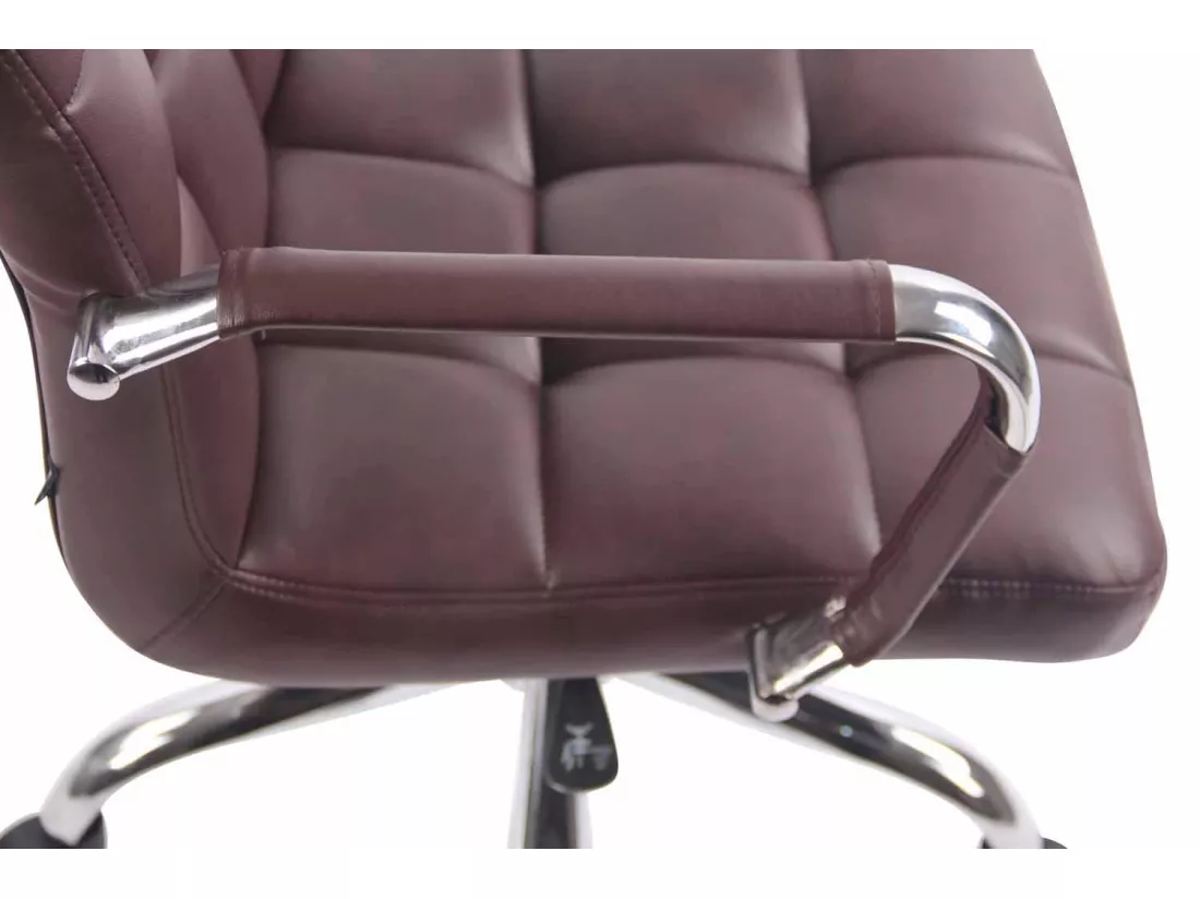 Chaise de bureau - Similicuir & Métal chromé - Bordeaux - Deli