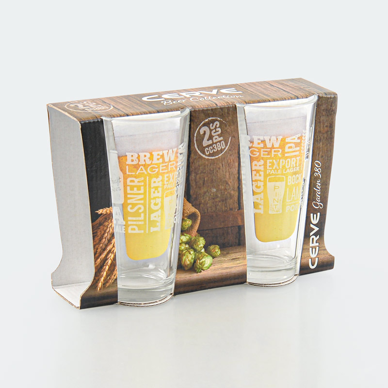 Lot de 2 verres à bière 'World Beer'