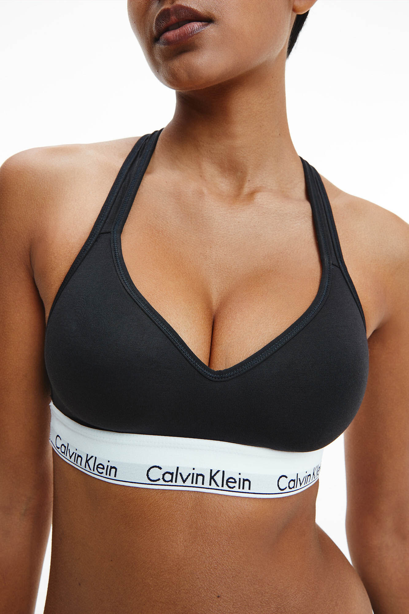 Top Calvin Klein de algodão moldado com cós elástico