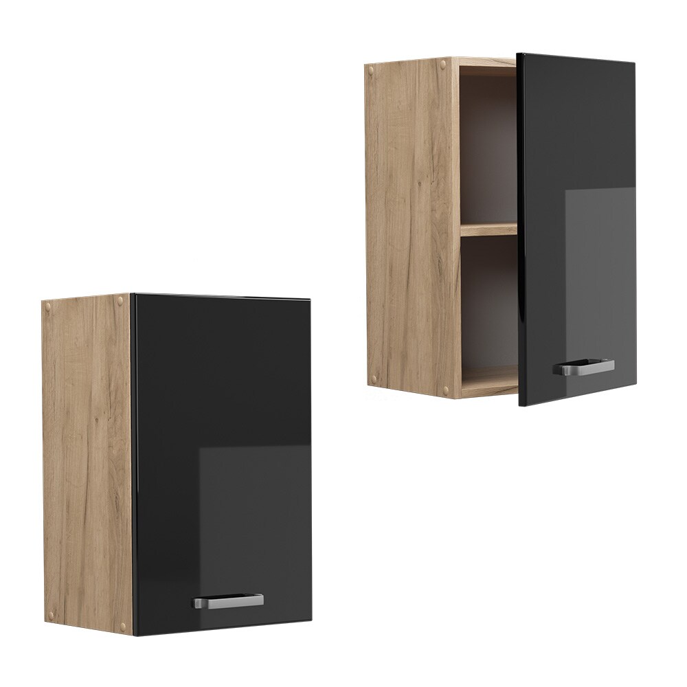Vicco Hängeschrank Küchenschrank R-Line Solid Eiche Schwarz 40 cm modern