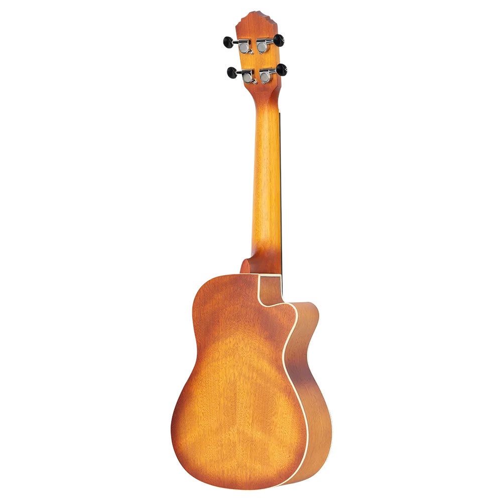 Ortega RUDAWN-CE-L Earth Series Concert Size Ukulele Dawn Sunburst linkshandige elektrisch-akoestische concert ukelele