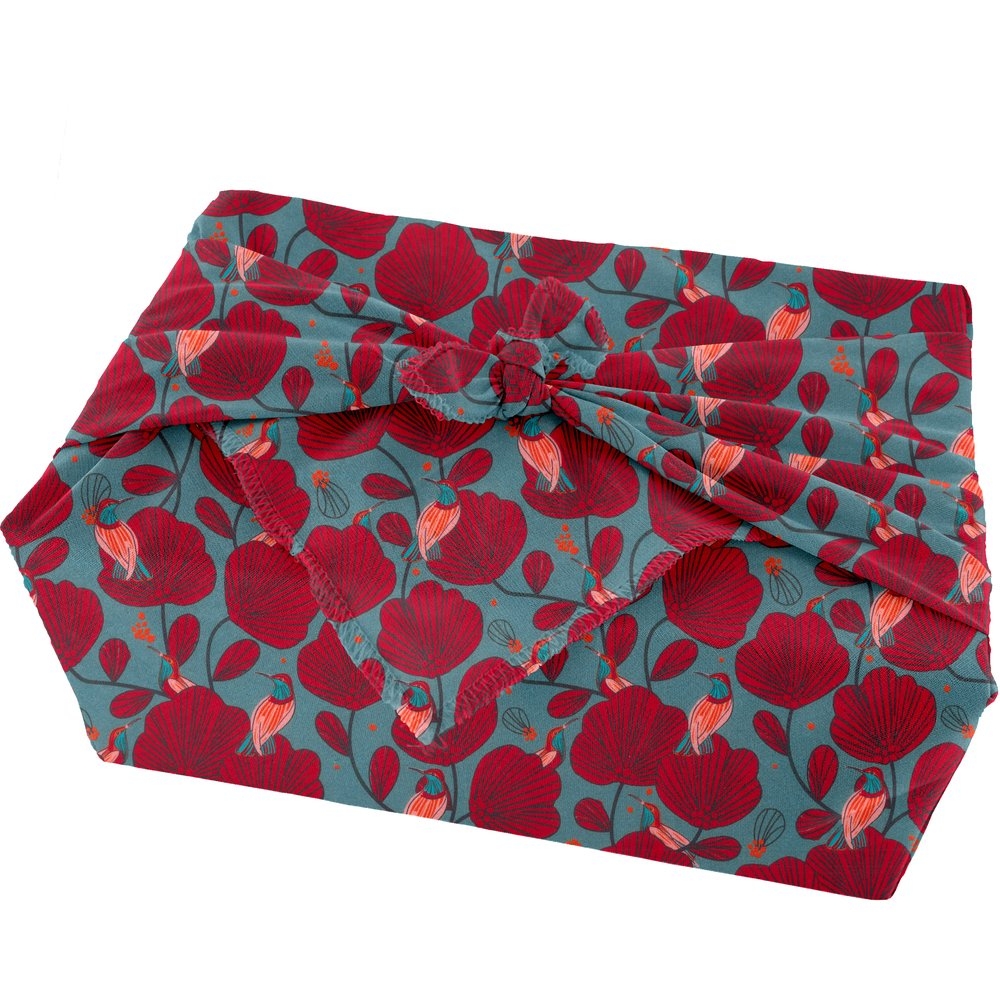 Furoshiki Moyen 48 X 48 Cm Oiseau De Noël