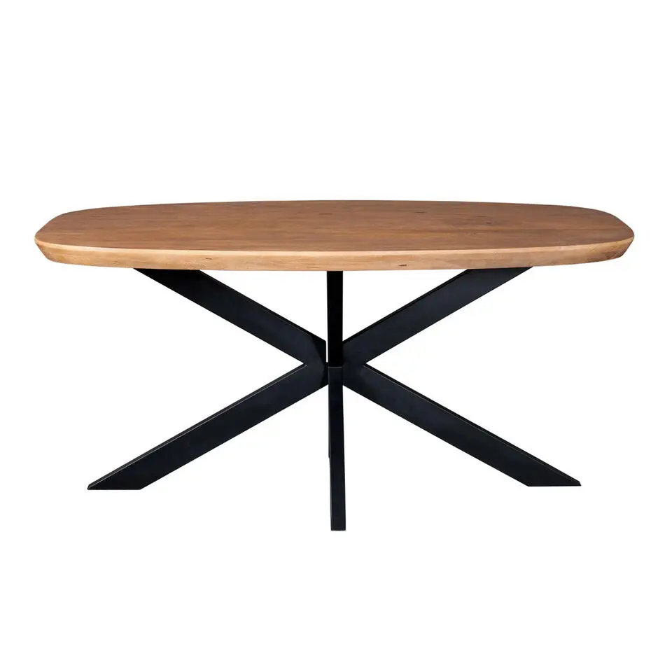Eettafel Deens Ovaal Naturel Hout - 160x90x76cm - Madison