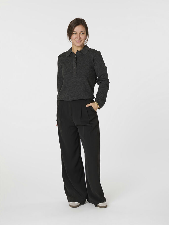 Neo Noir Genea Knit Polo Blouse Antracit